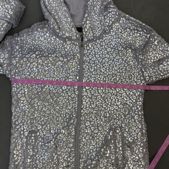 Victorias Secret PINK Limited Edition Faux Fur Foil Leopard Print Hoodie Sz Sml - Picture 10 of 11
